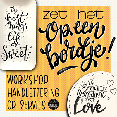 Workshop Handlettering op servies: Zet het op een bordje! - Foto