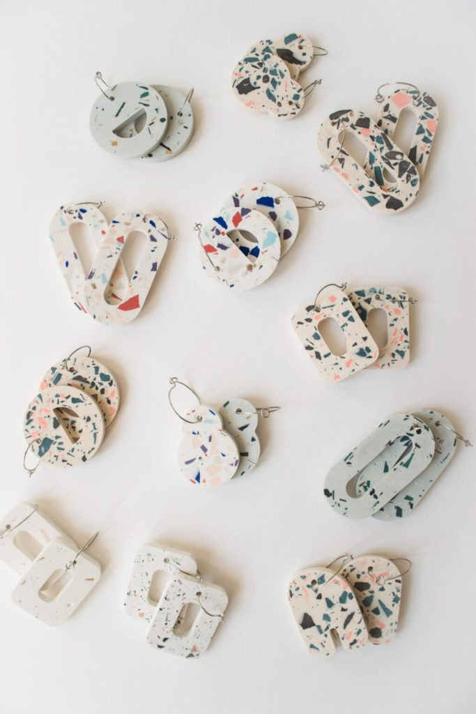 DIY KIY Tterrazzo oorbellen - Foto
