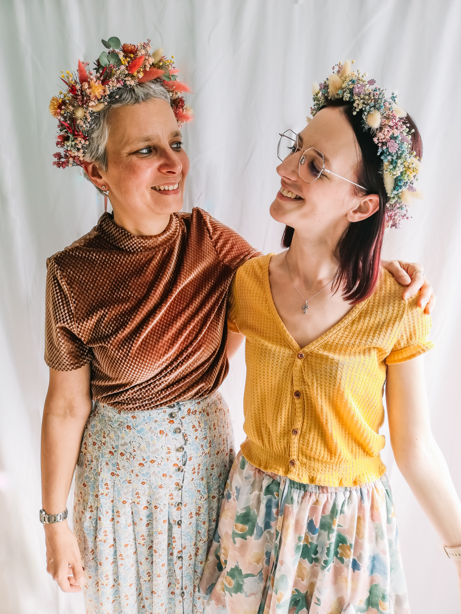 Mama-dochter DIY pakket droogbloemenkroontjes
