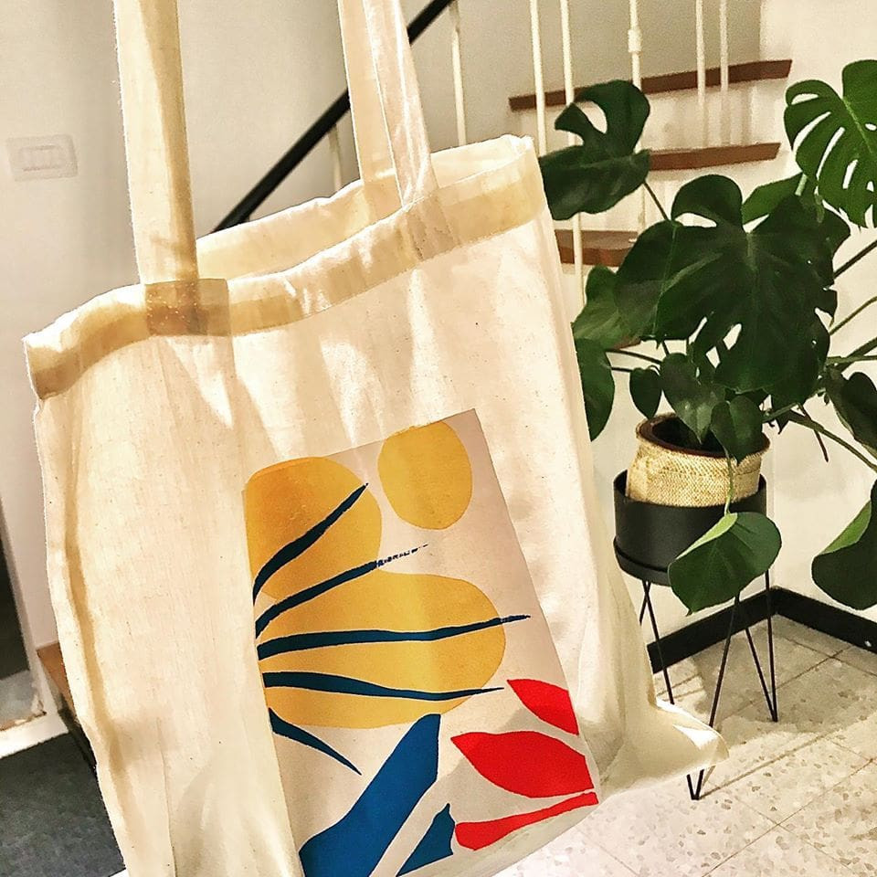 Workshop Zeefdrukken op textiel - tote bags - Foto