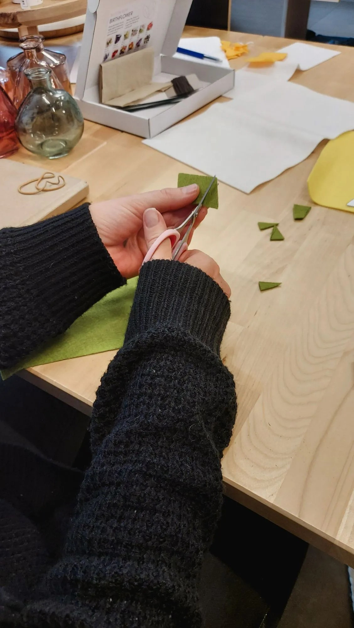 Geboortebloem uit vilt- groepsbox - Foto