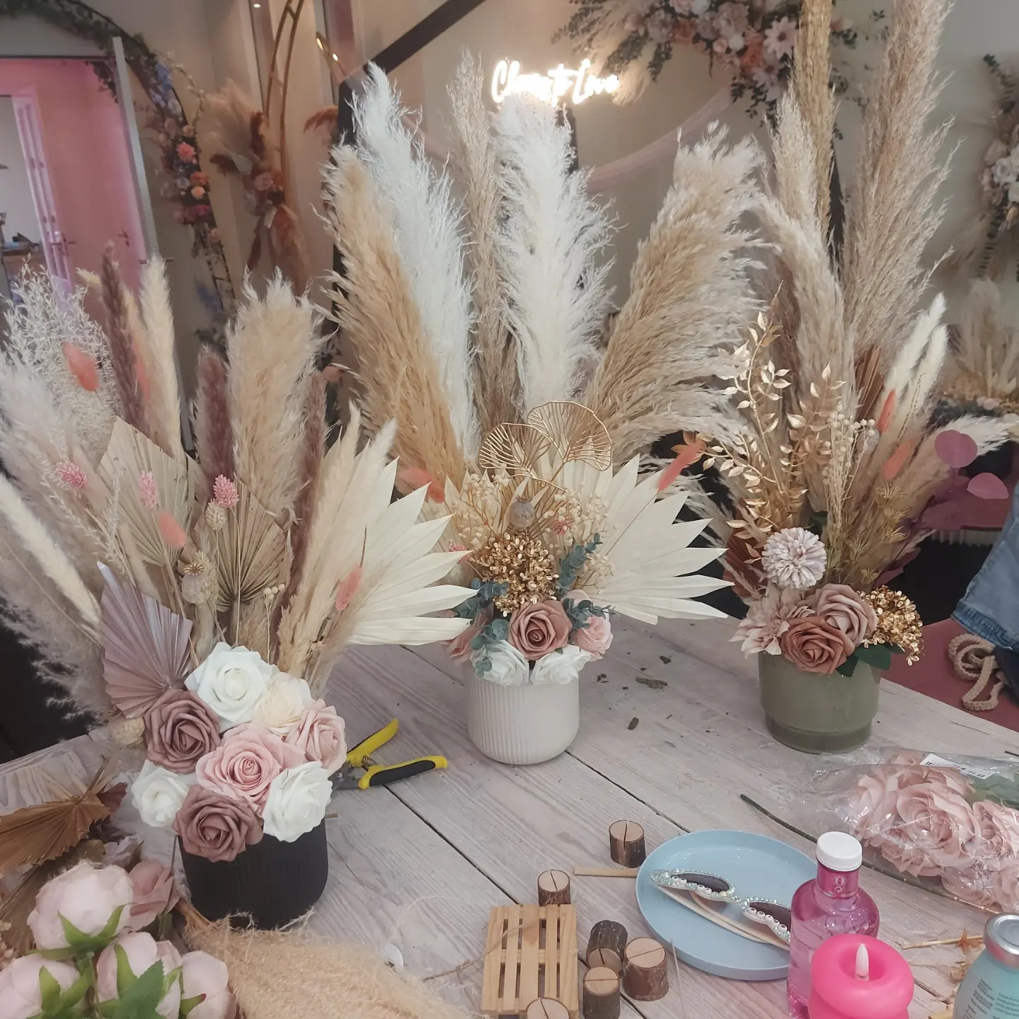 Pampas & Droogbloemenvaas vullen - Foto