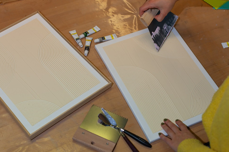 3D Textured art painting workshop - Teambuilding - Foto