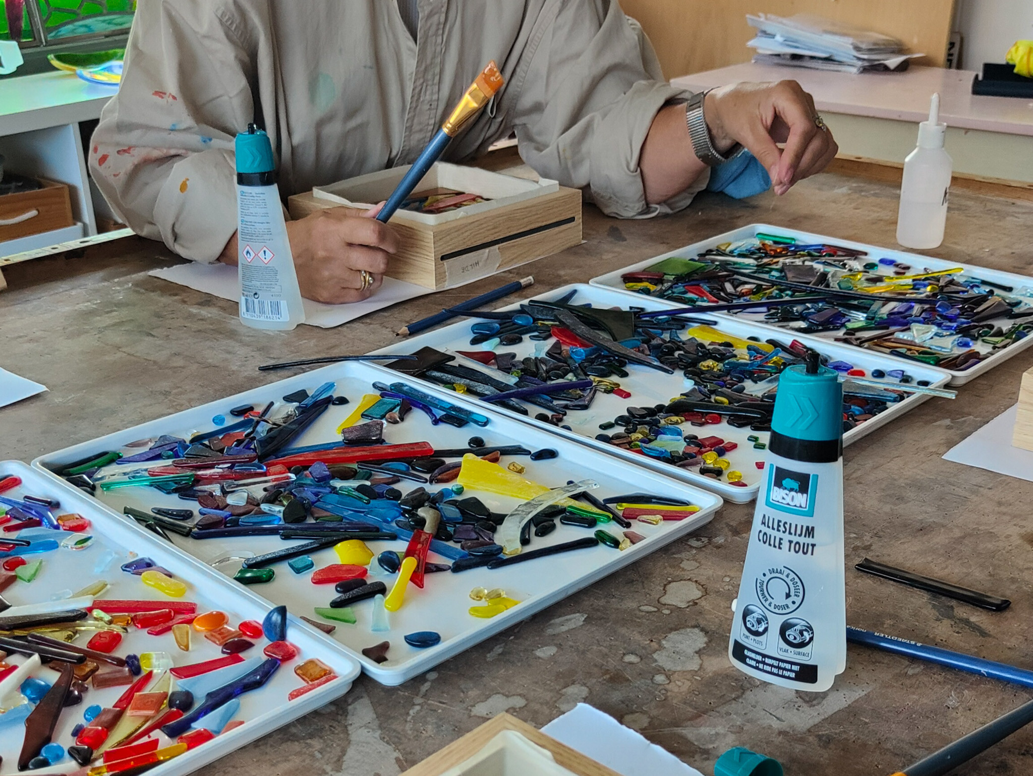 Glas Mozaïek workshop (1 uur) voor bedrijven / events - Foto