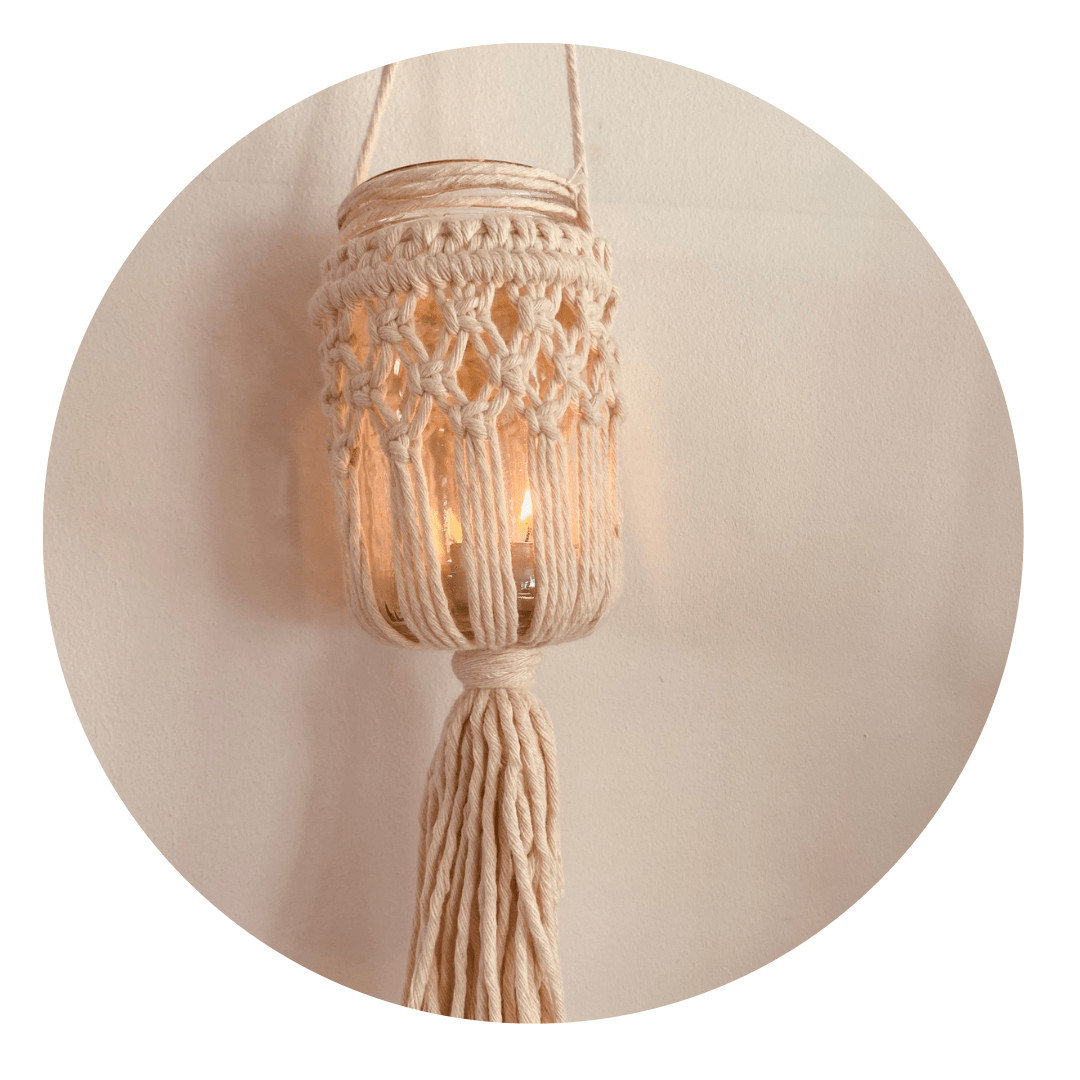 Diy Macramé groepsbox stralende lantaarn - Foto