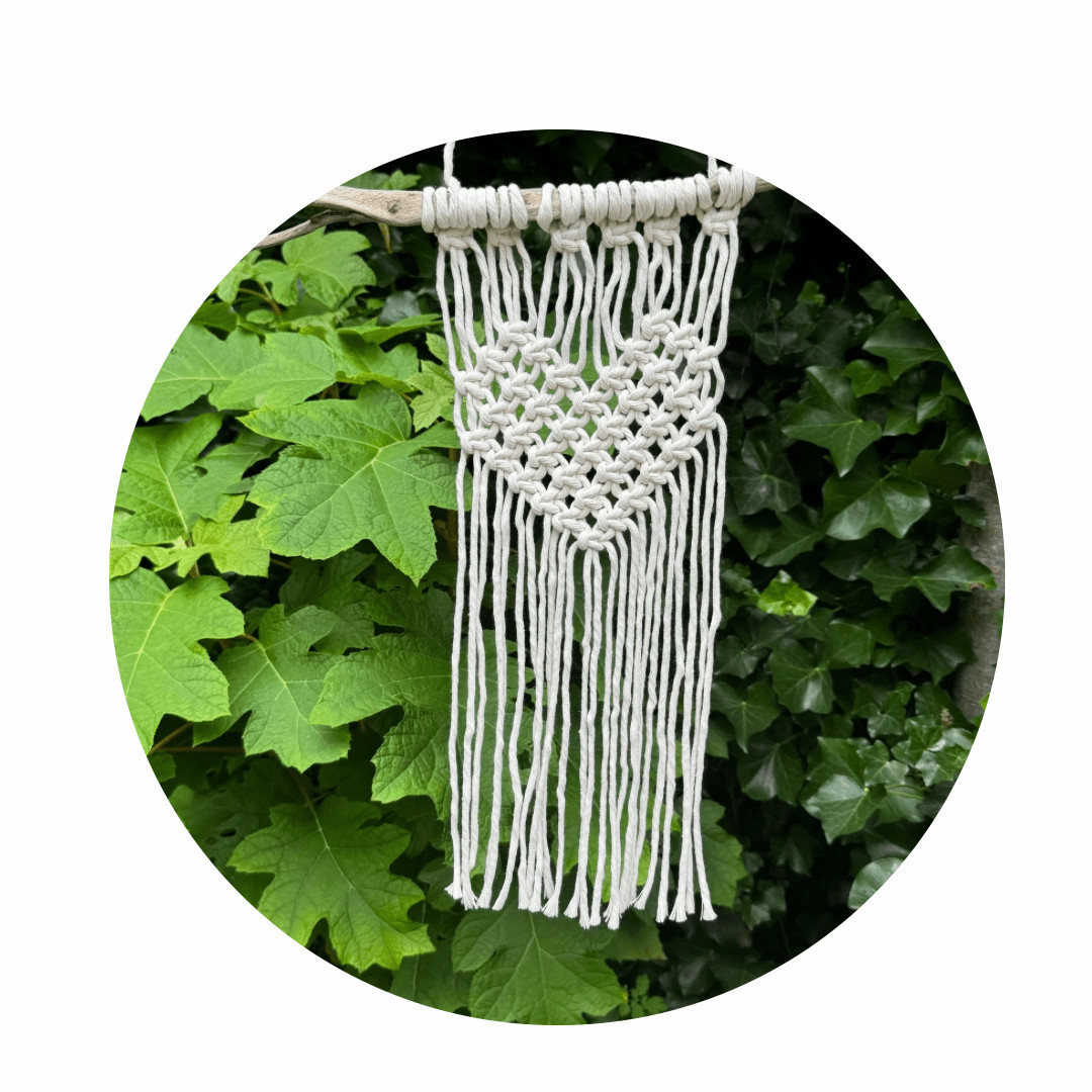 Diy Macramé groepsbox wandhanger Hart - Foto