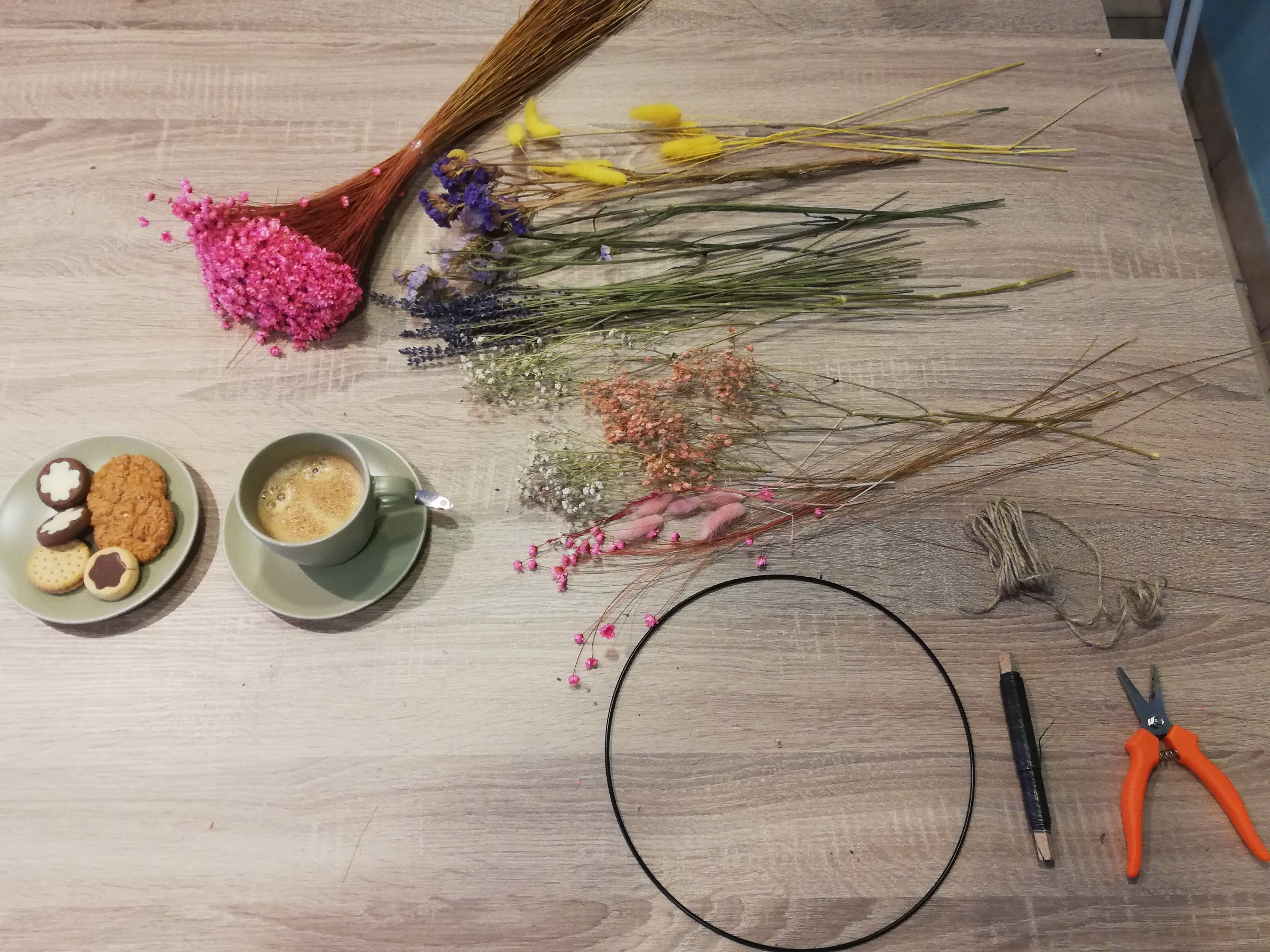 Workshop Festoen met droogbloemen - Foto