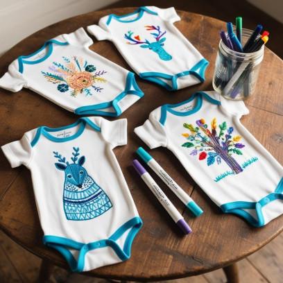Babyshower: we versieren elk een romper.