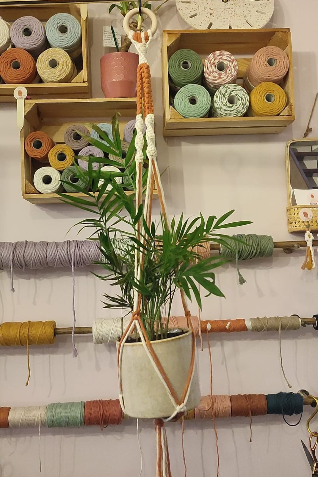 DIY pakket macramé duokleur plantenhanger - Foto