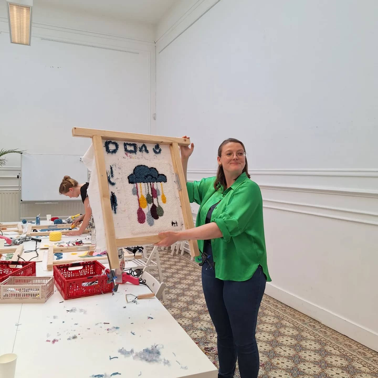 Workshop tufting - ingekaderde wanddecoratie - Foto