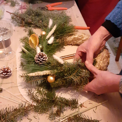 Privé-workshop Winterkrans / Kerstkrans — voor teams, vriendinnen & feestjes