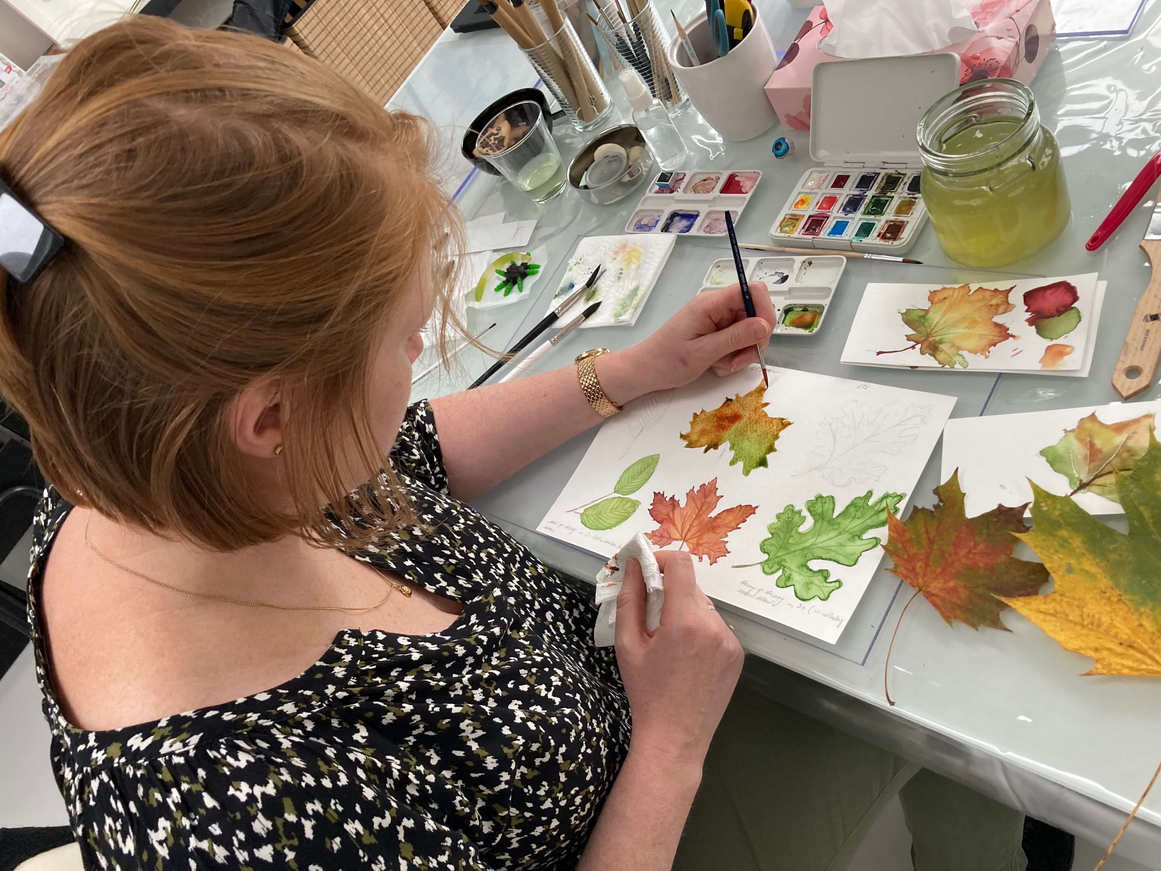 π Herfst in aquarel: gouden tinten op papier π - Foto