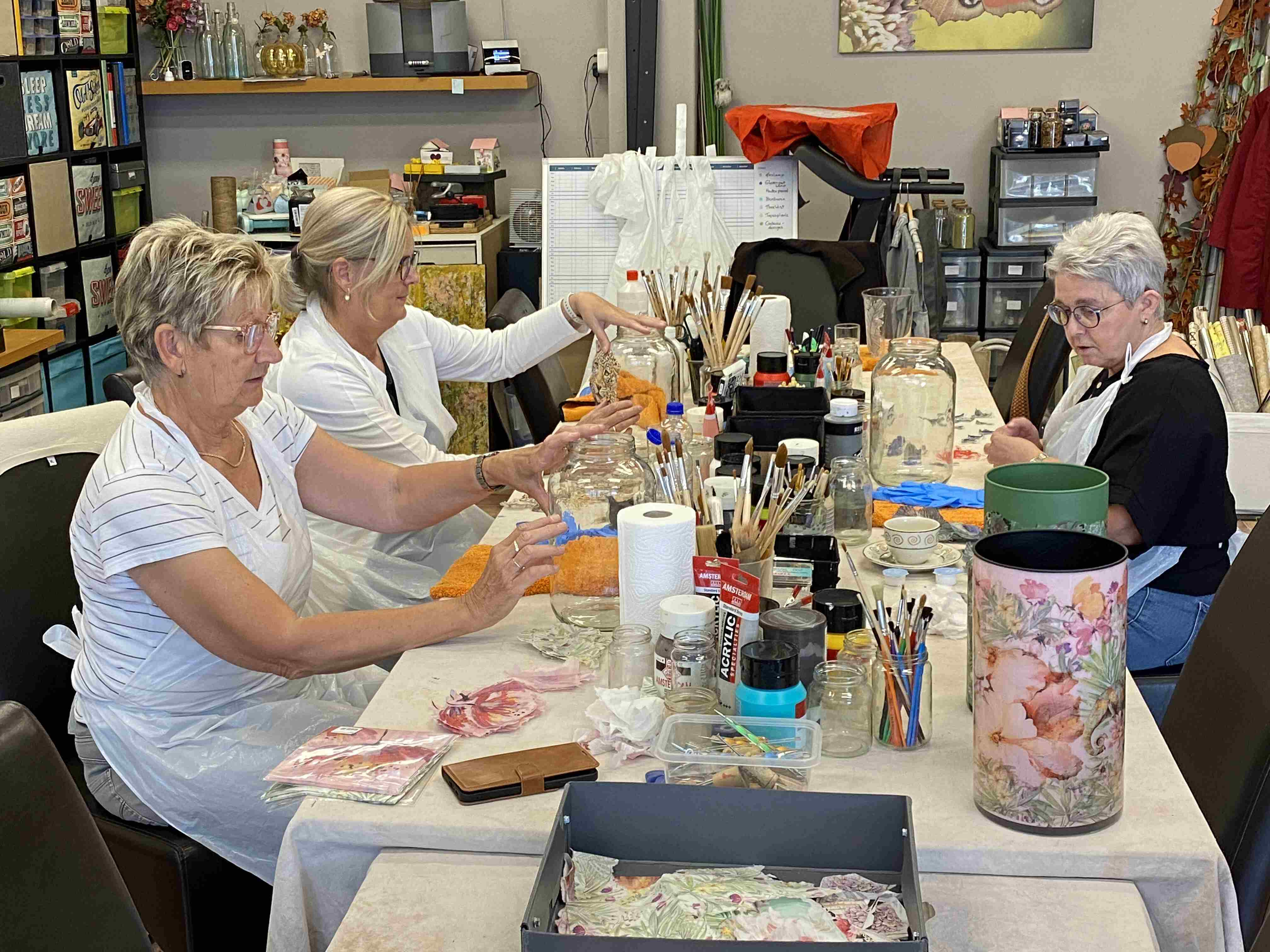Decoupage glazen vaas of lamp - Foto
