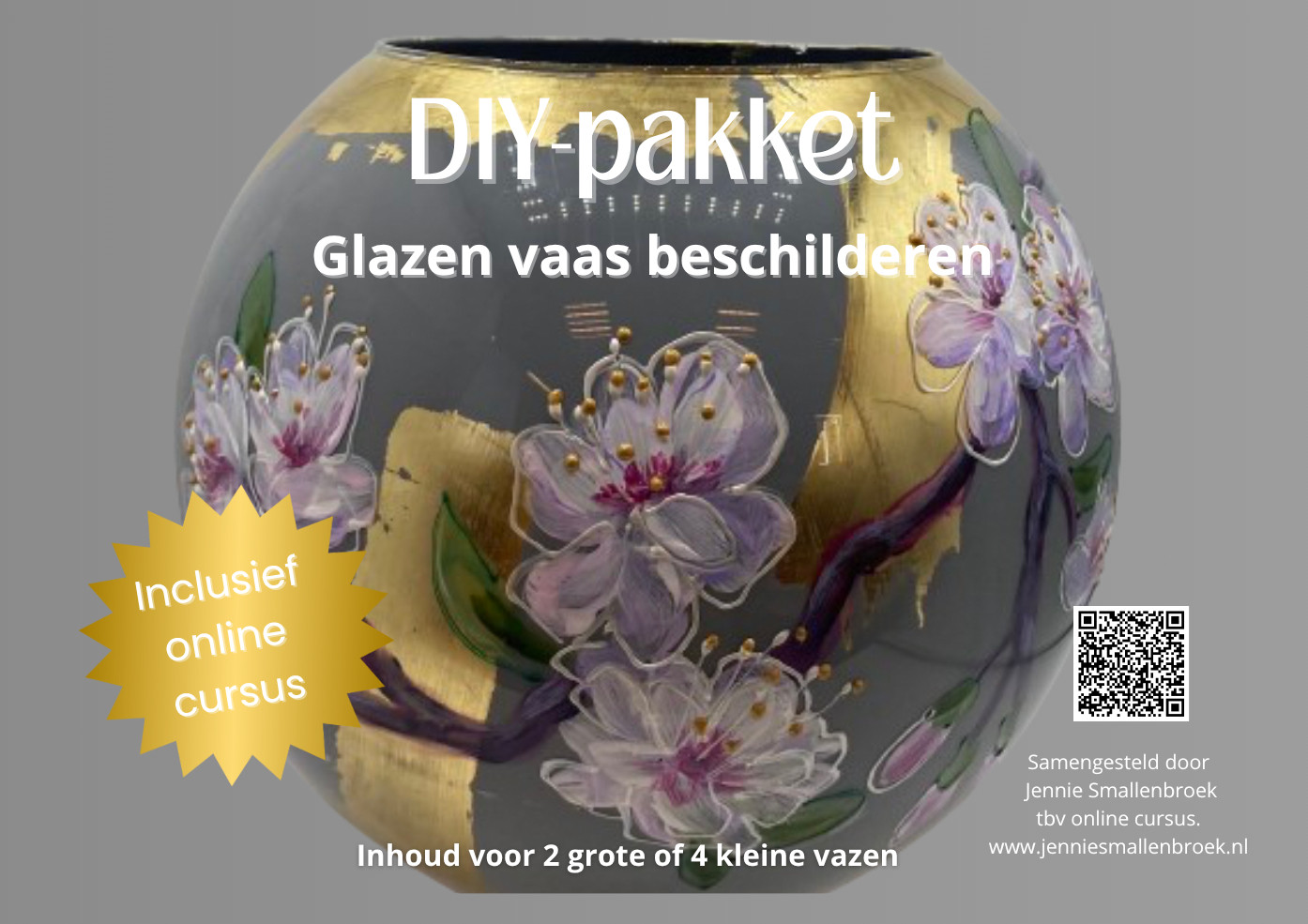 Aanvullend DIY pakket glazen vaas beschilderen voor Marijke - Foto