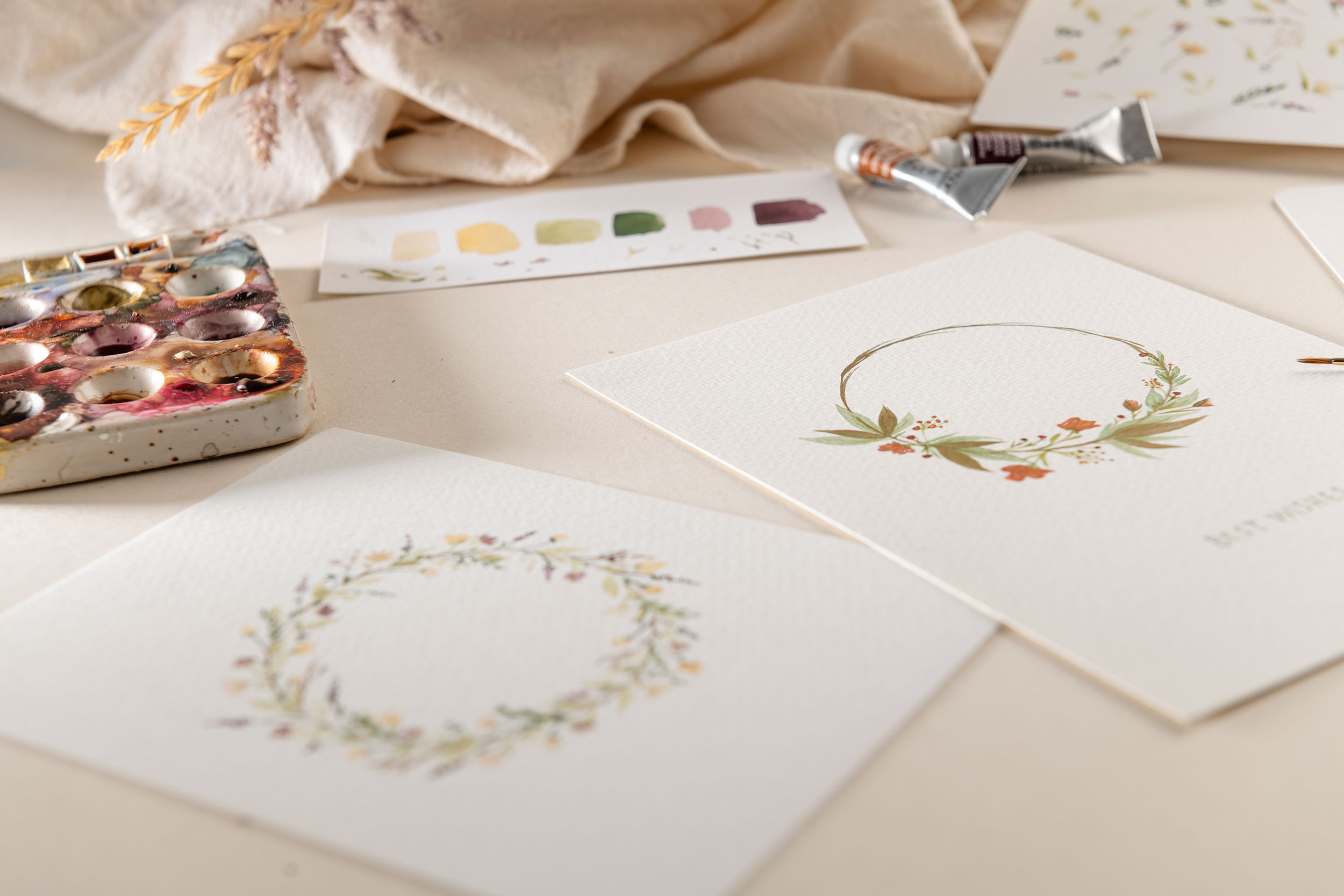 Botanisch Aquarellen, om thuis aan de slag te gaan (vanaf 5 personen) - Foto