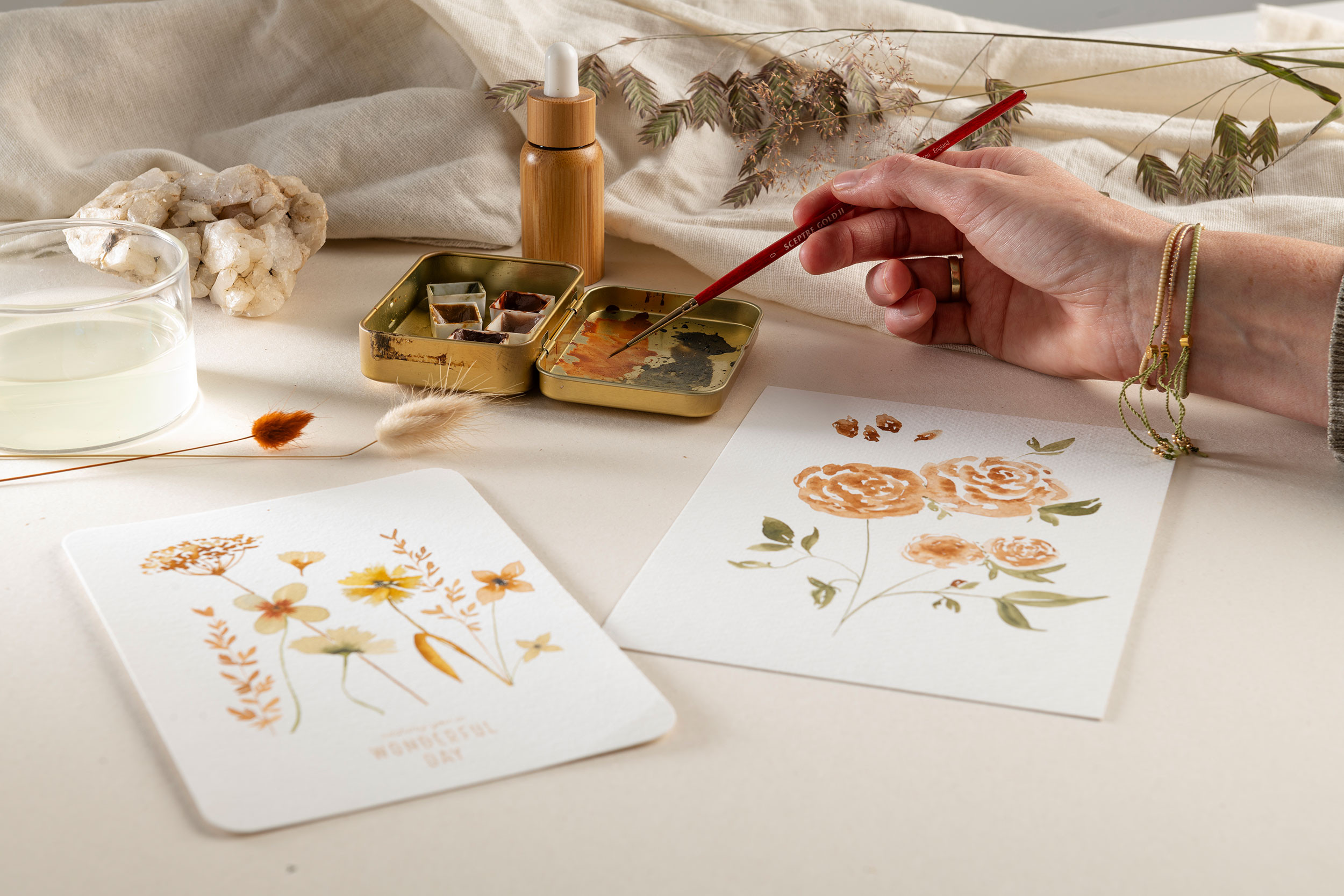 Botanisch Aquarellen, om thuis aan de slag te gaan (vanaf 5 personen) - Foto