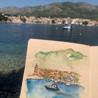 Schets journalling - aquarel