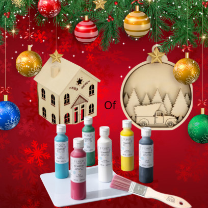 🎄 Kerst Verfset voor Kinderen – Kersthuis of Kerstbal DIY Pakket