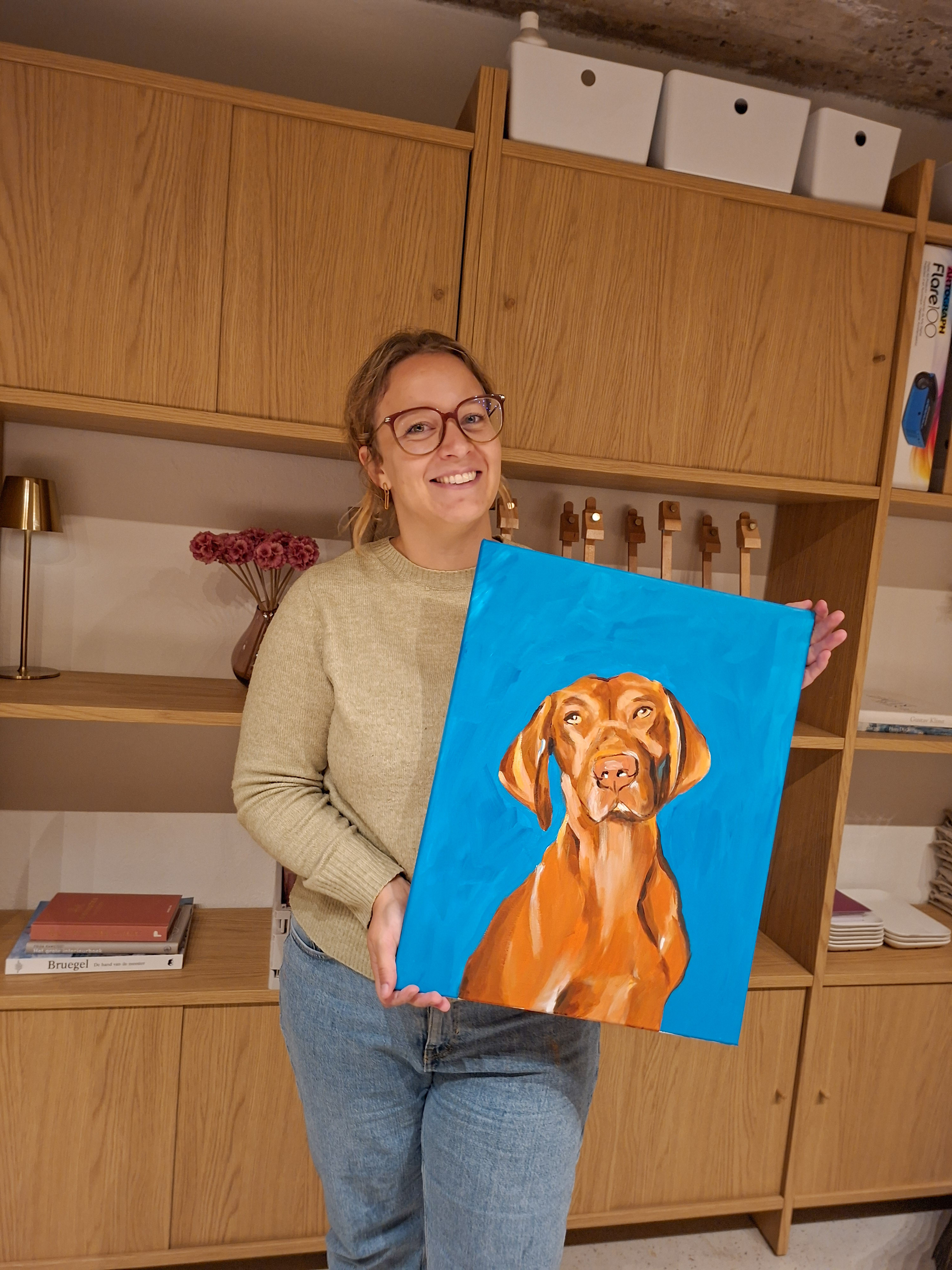 Paint your pet & Sip - Zet je huisdier letterlijk in de verf! - Foto