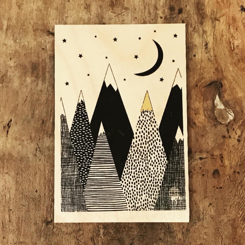 Prints maken op hout - Online workshop met diy-pakket - Foto