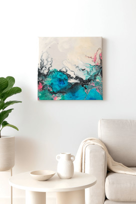 Epoxy/resin art: alcoholinkt op canvas (Juni)