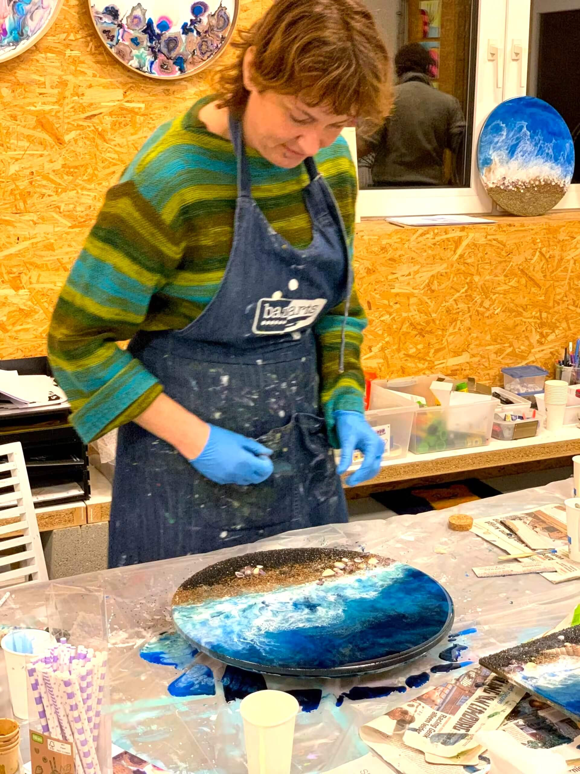 Epoxy/resin art: zeezicht (Juni) - Foto