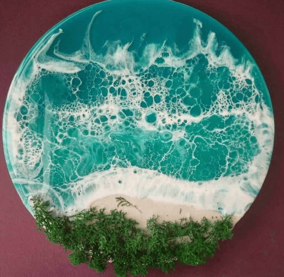 Epoxy/resin art: zeezicht (Juni) - Foto