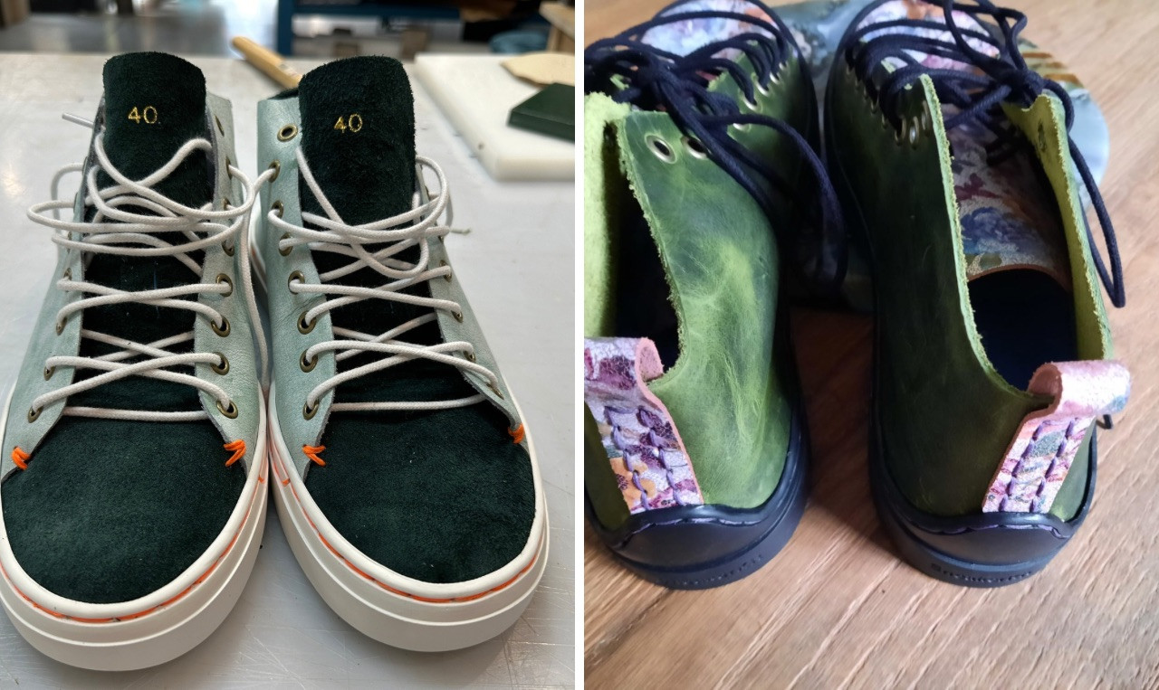 Lederen sneakers maken workshop - Foto