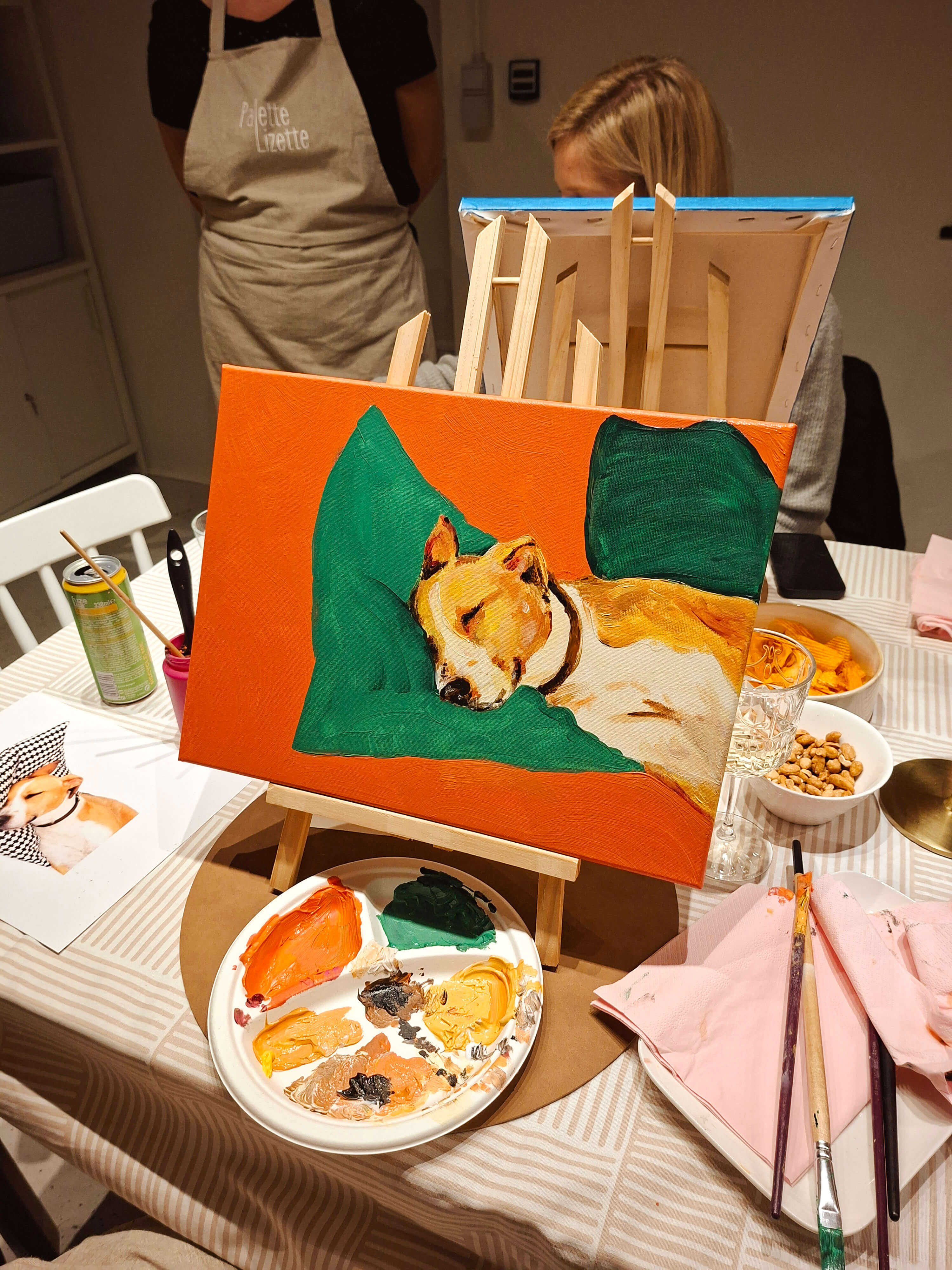 Paint your pet & Sip - Zet je huisdier letterlijk in de verf! - Foto