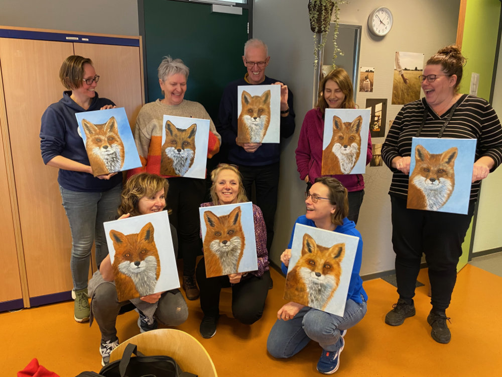 Workshop poes schilderen - Foto