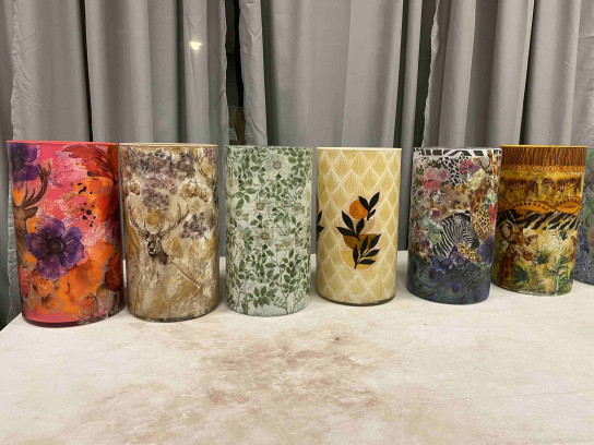 Decoupage glazen vaas of lamp
