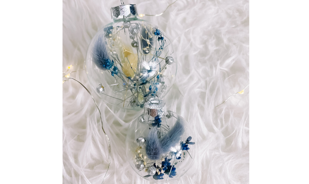 15x Kerstballen vullen met droogbloemen - Foto