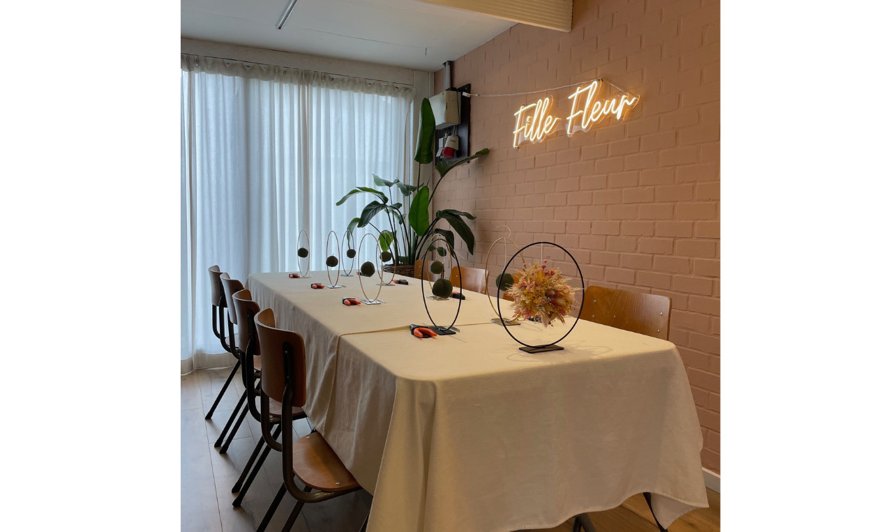 Workshop Moskrans met droogbloemen - Foto