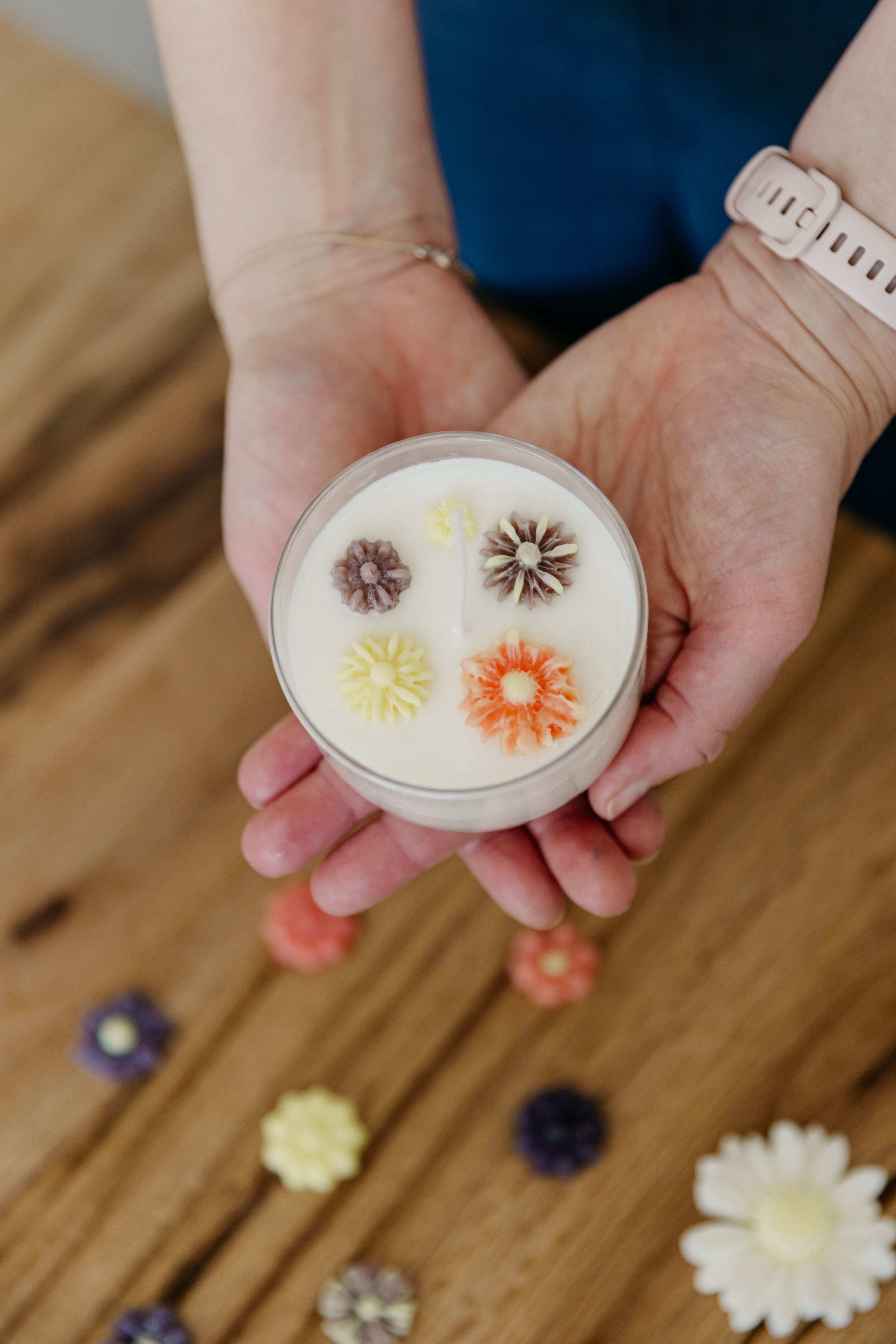 Geurkaarsen (bloemen) - workshop - Foto