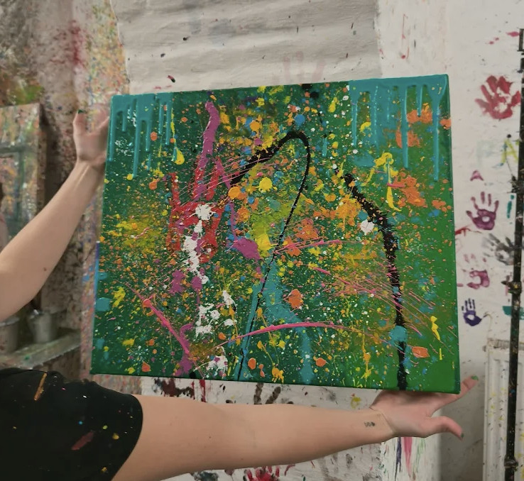 Workshop beleving Splatter Art Painting in Antwerpen - Foto