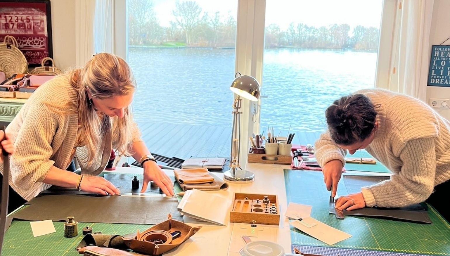 Workshop leren tas maken - Foto