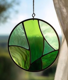 Glas in lood - grote abstracte raamhanger (8u) - Luzatone in Tienen - Foto
