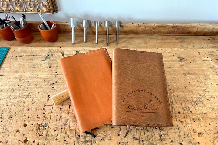 Workshop leren notebook cover maken 📚op aanvraag - Foto