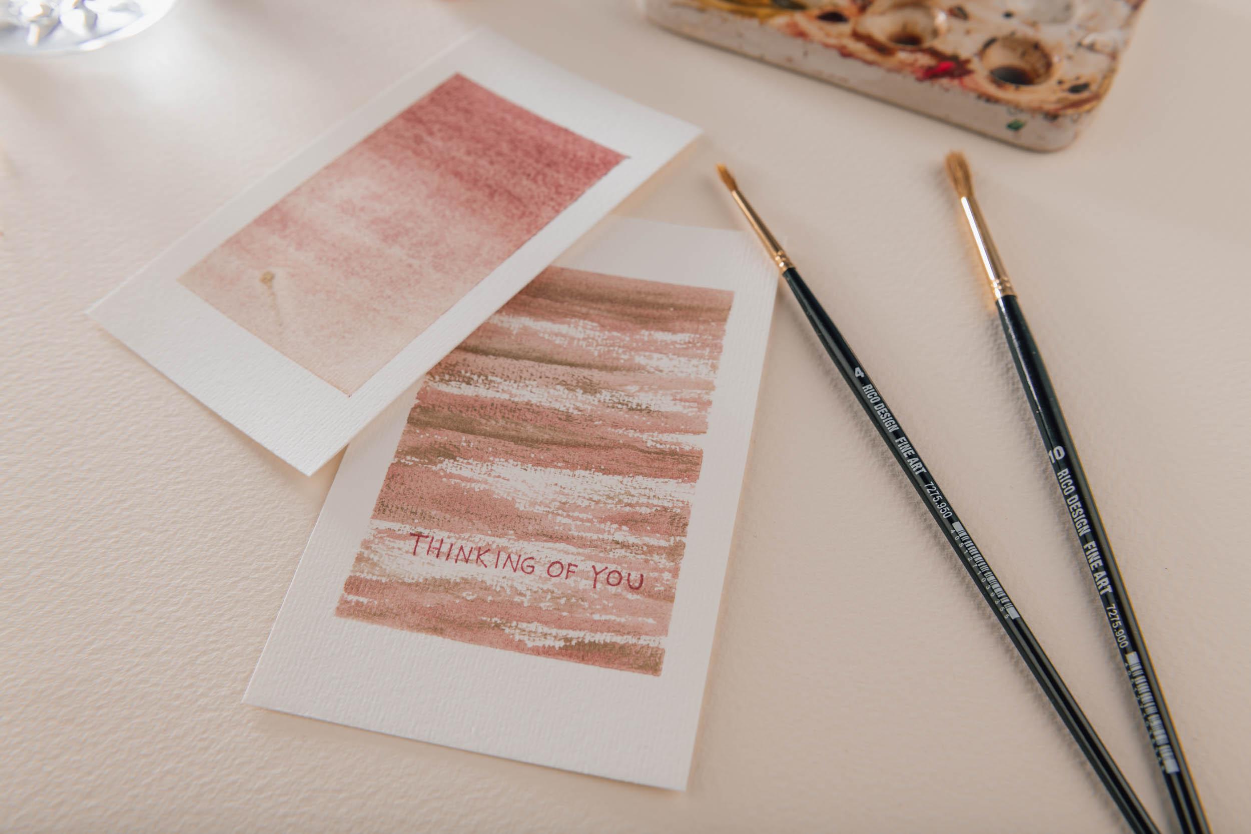 Troost/deelnemings kaartjes in aquarel - Foto