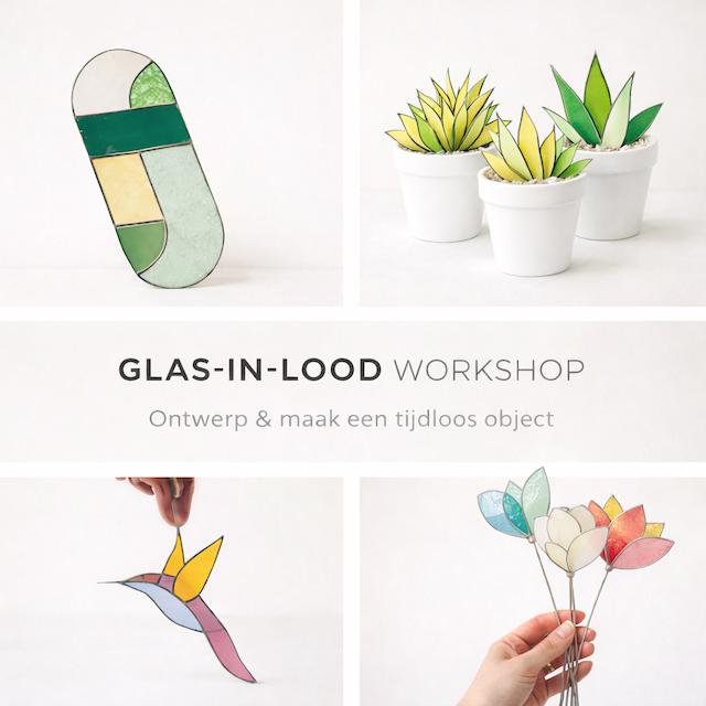 Glas-in-lood workshop: maak een suncatcher of bloem op steel - Foto