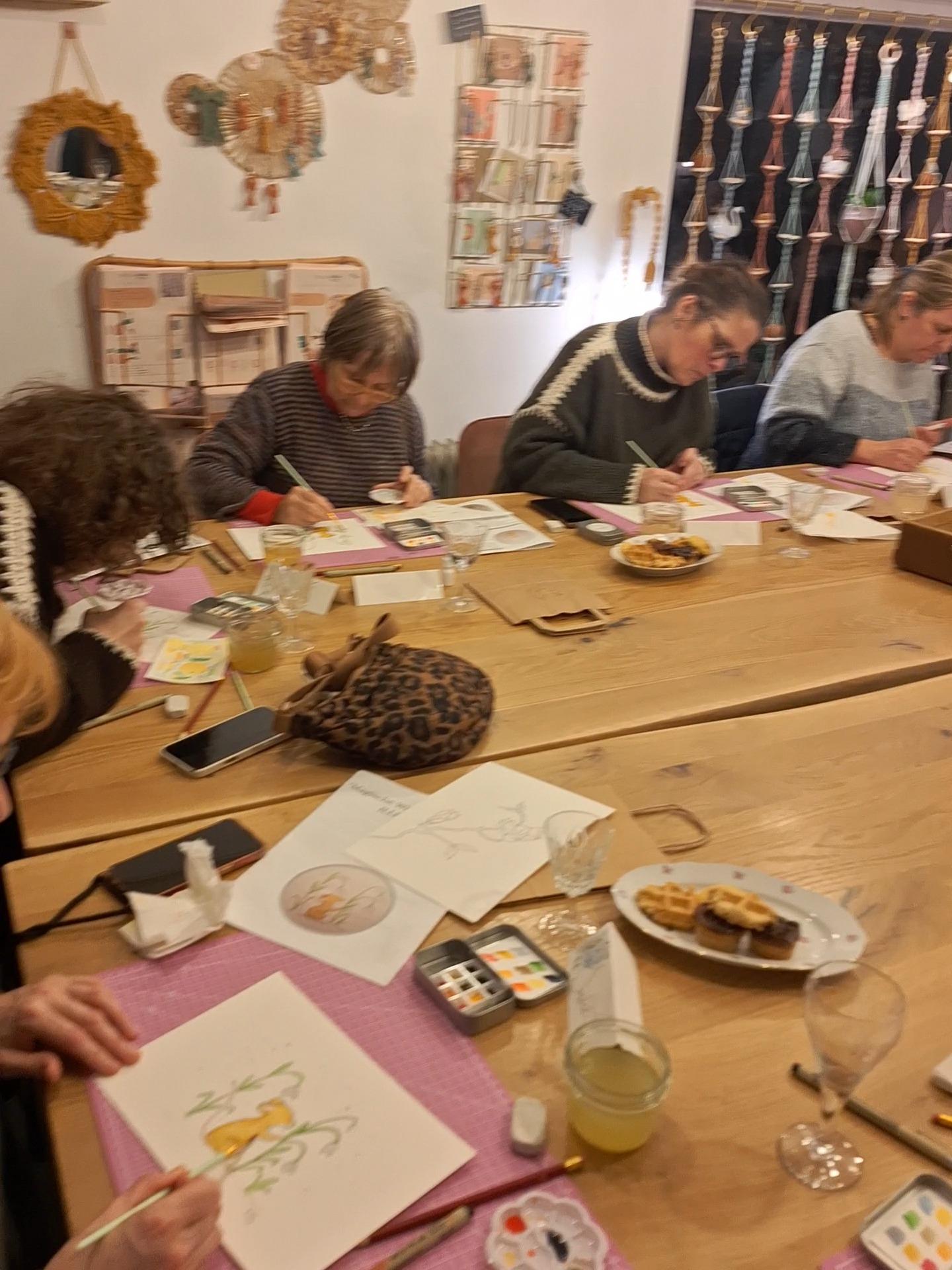COSY WINTER AQUAREL: Leer aquarel met een geïllustreerde receptenkaart - Foto
