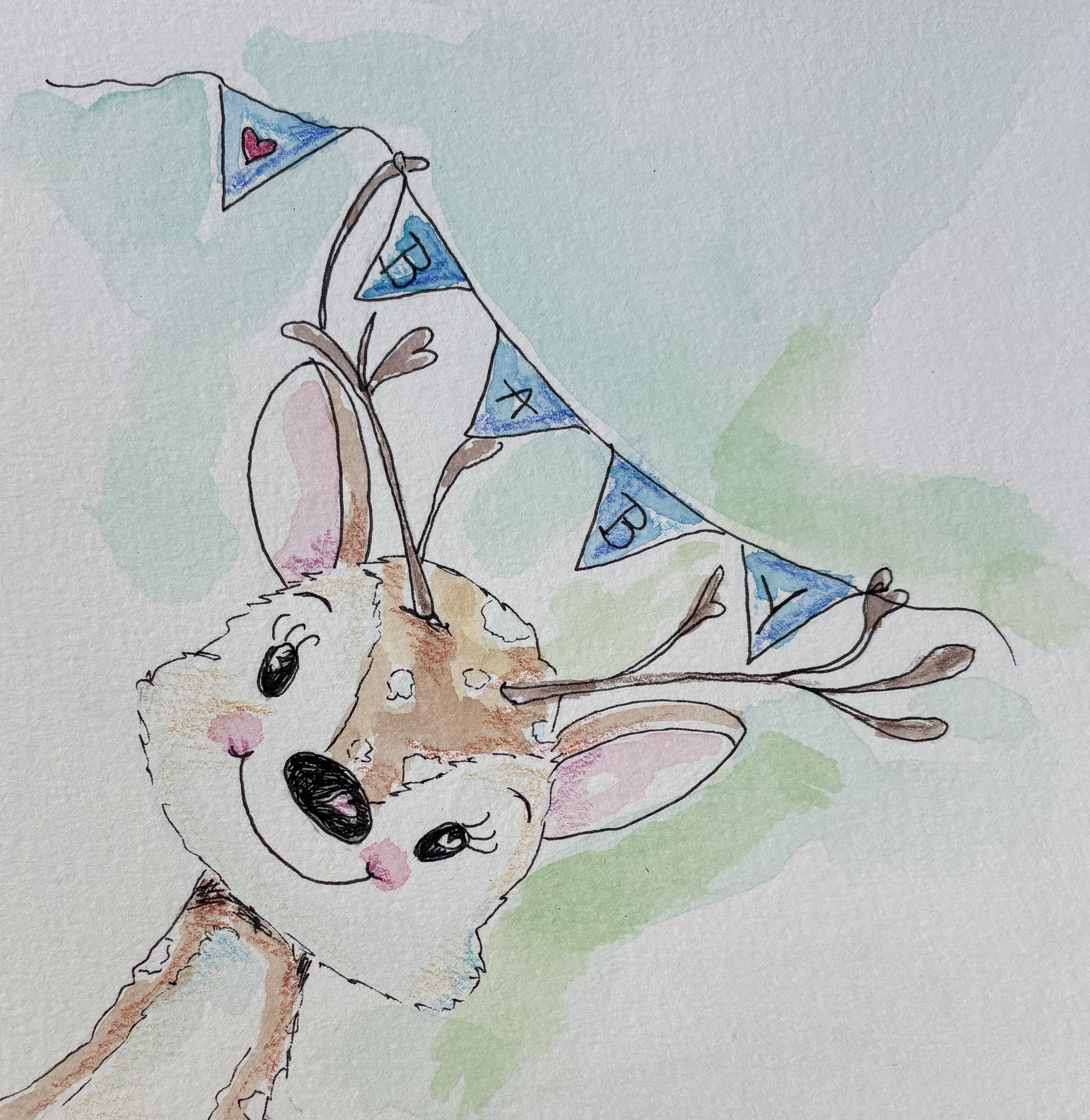 Babyshower: dieren illustraties maken voor de baby-kamer - Foto