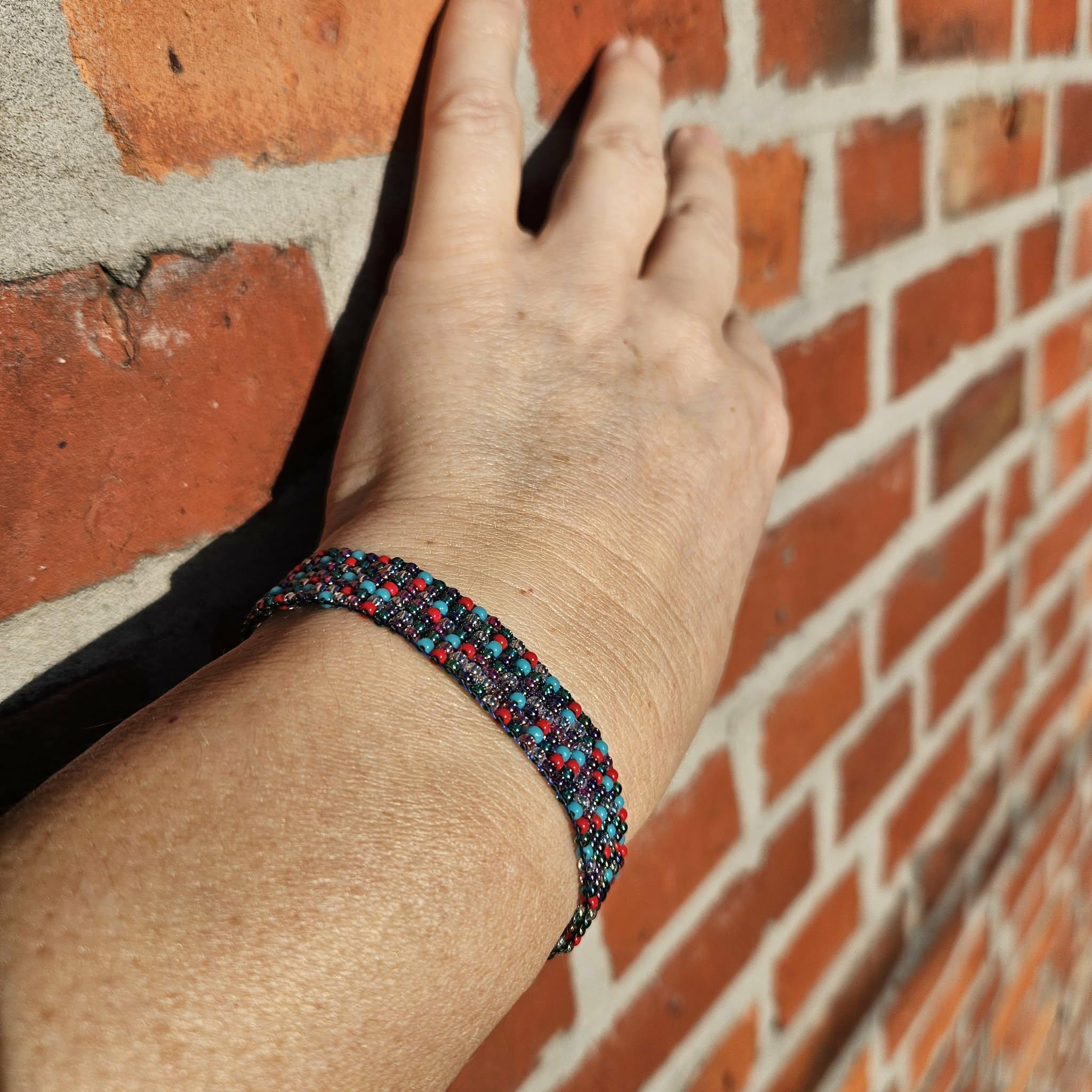 Armband Weven op weefraam, met Miyuki Kralen - Foto