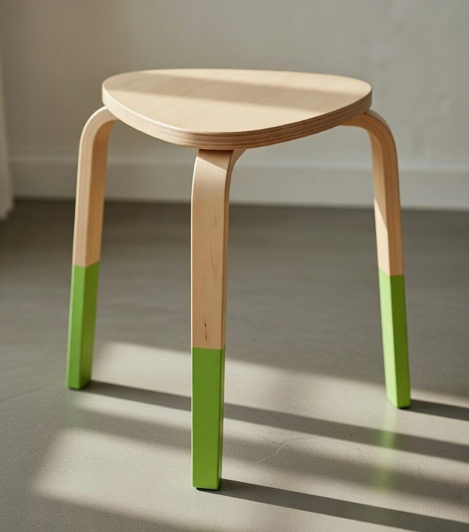 Houten krukjes pimpen voor een vrijgezellenfeest dat een uniek trouwmeubel-project wordt - Foto