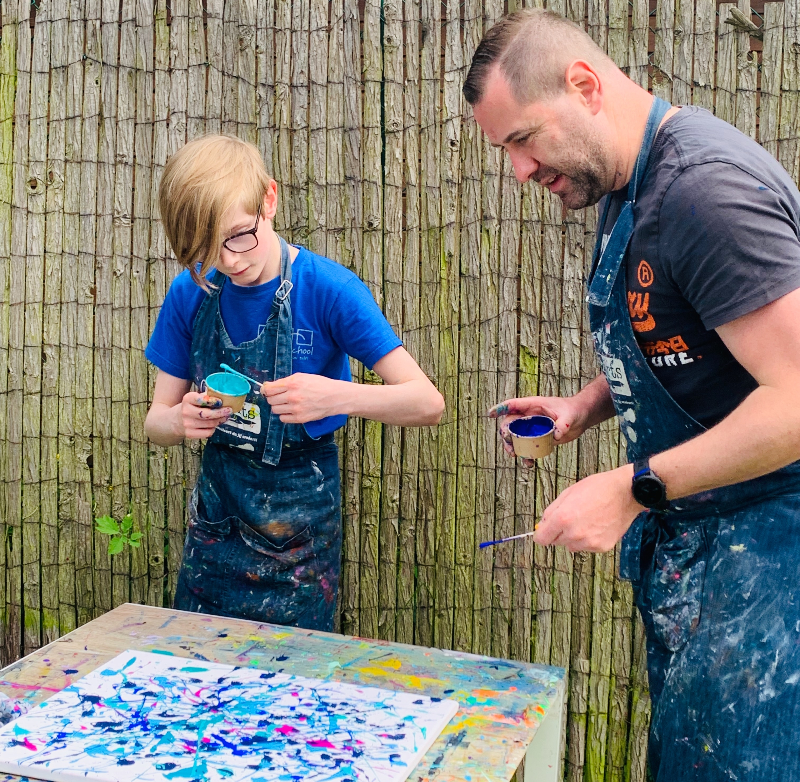 Acryl: action painting ouder-kind