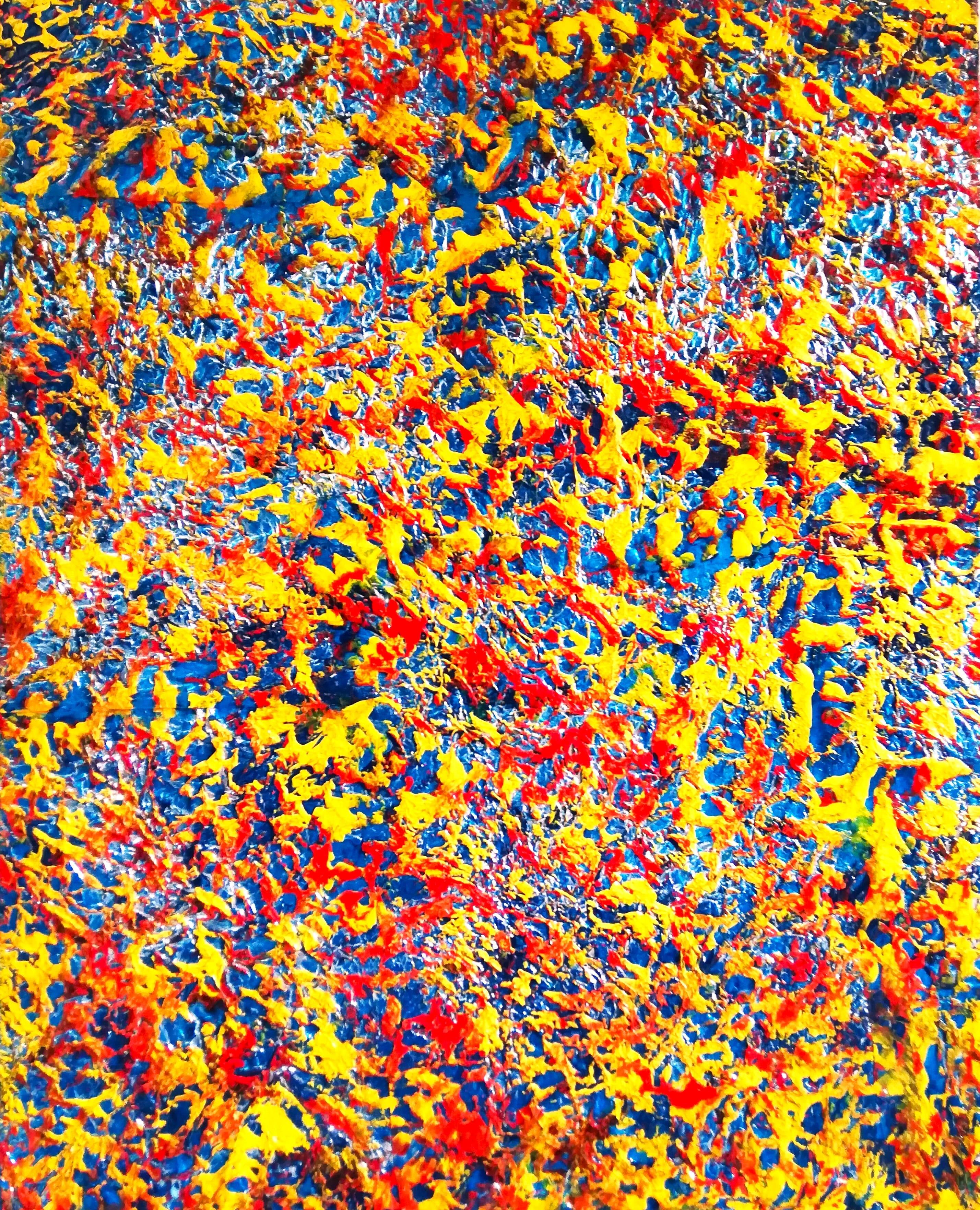 Abstract schilderen met natuurmaterialen - Foto