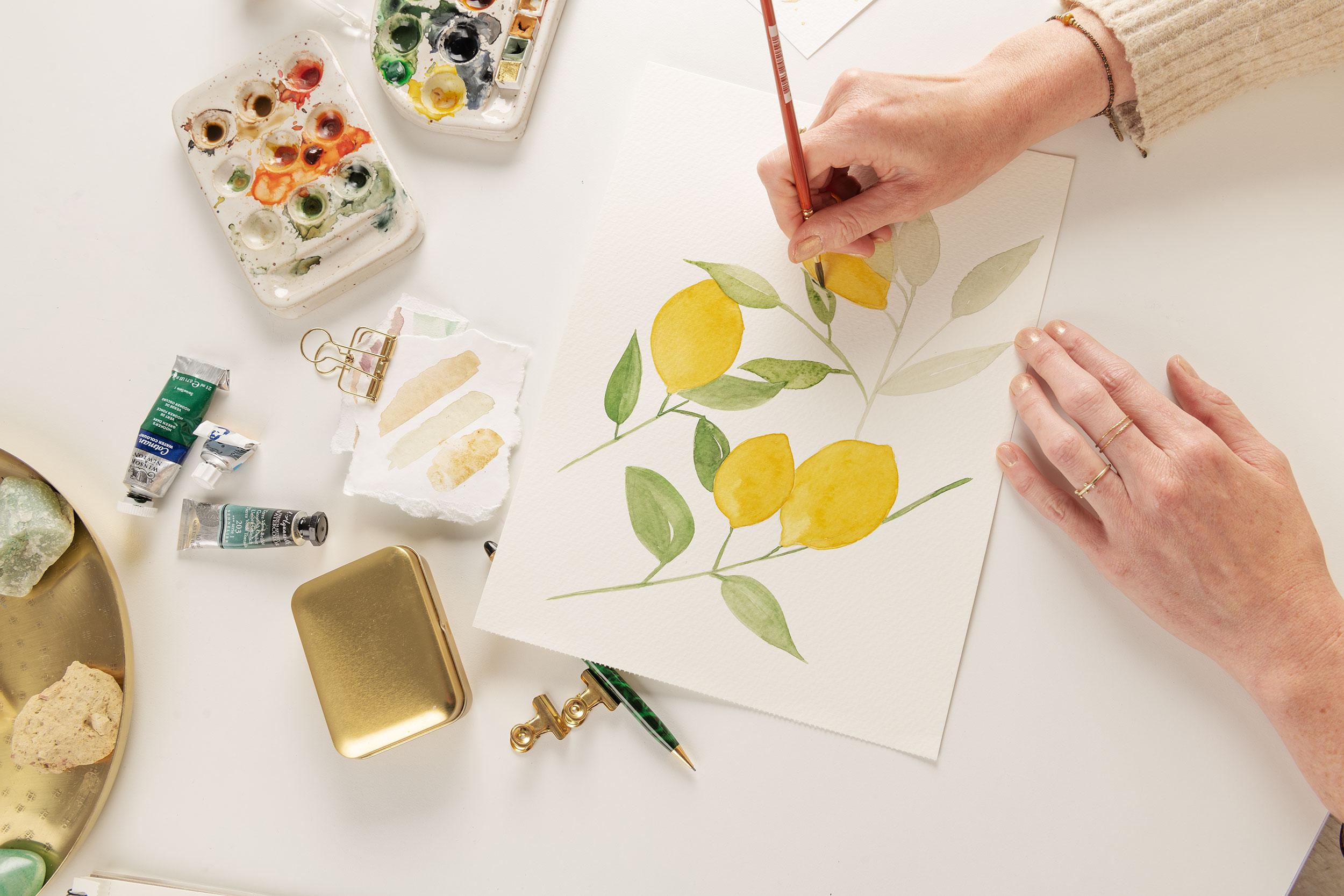 Aquarellen van zomers fruit voor beginners - Foto