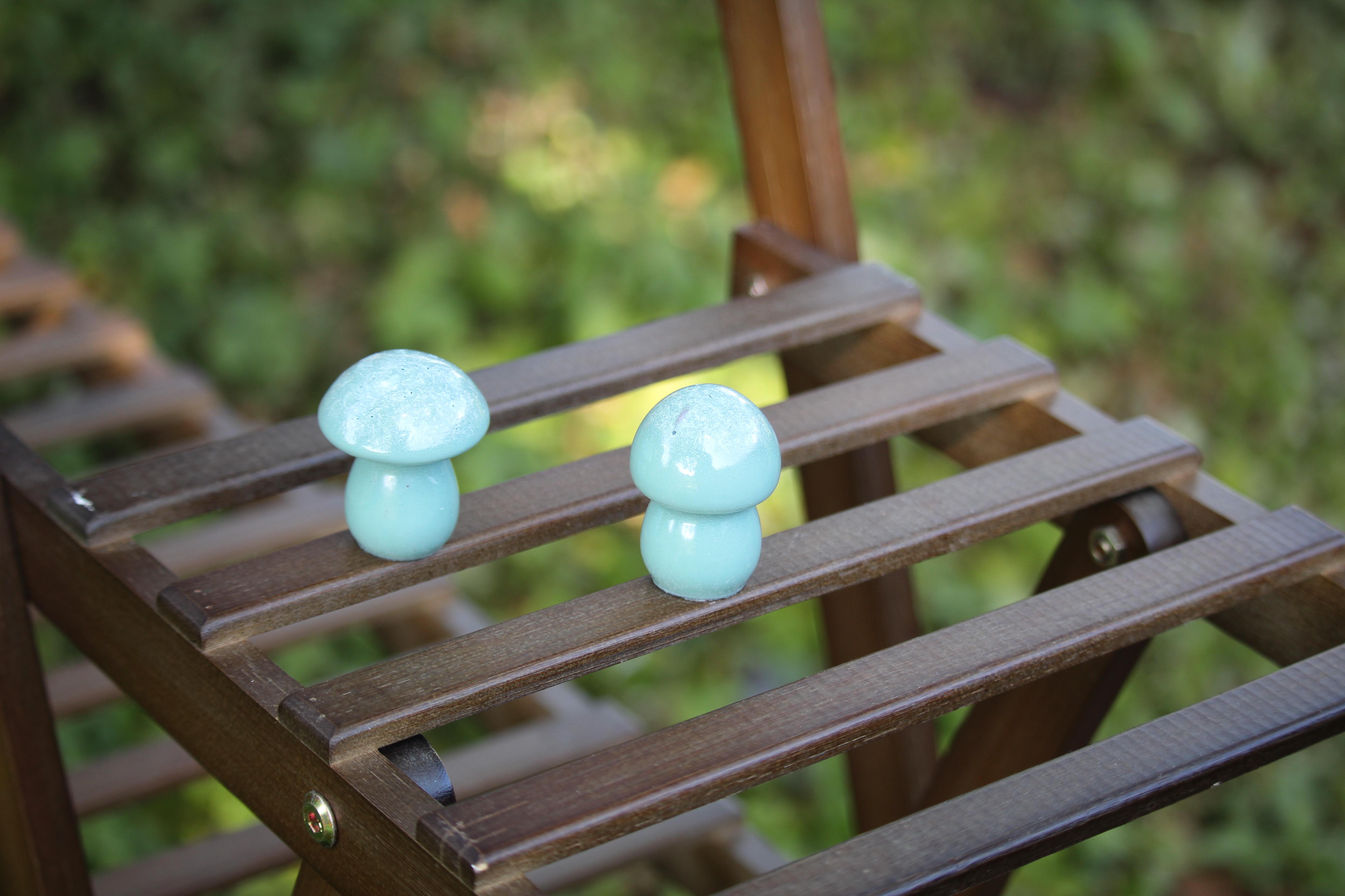 Decoratieve paddenstoelen gieten met epoxy - Foto