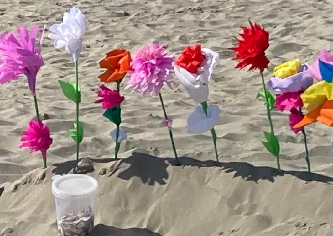 duo-workshop, papieren strandbloemen maken - Foto