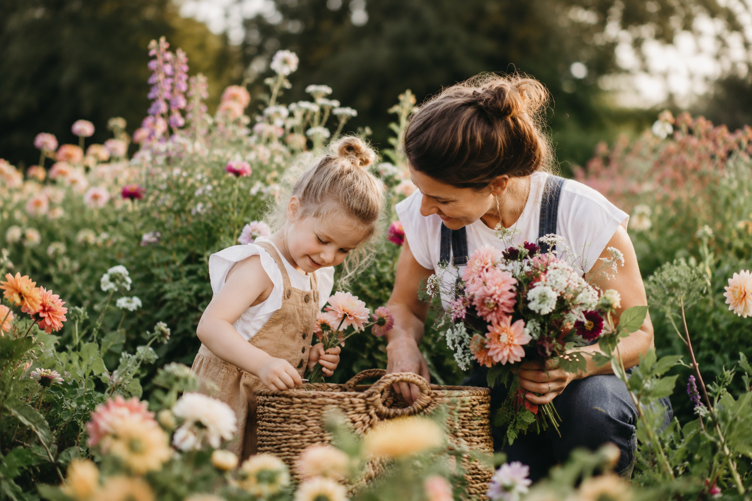 Ouder & kind workshop in de bloementuin